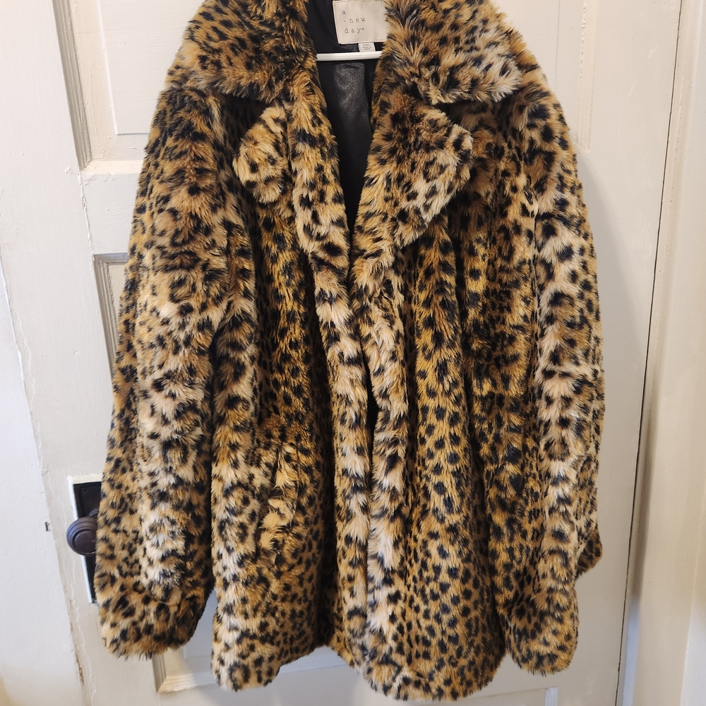 a new day Animal Print Teddy Jacket